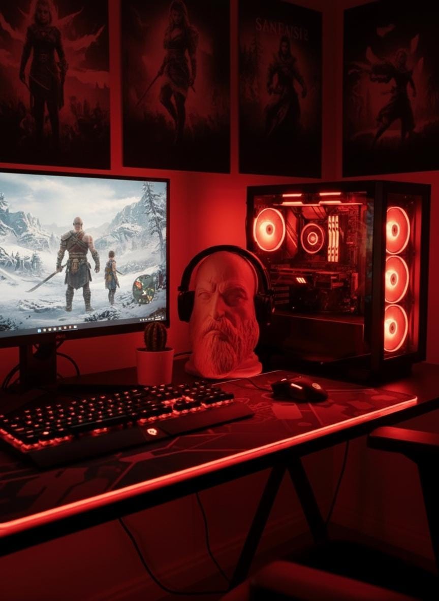 Headphones stand Kratos from God of War